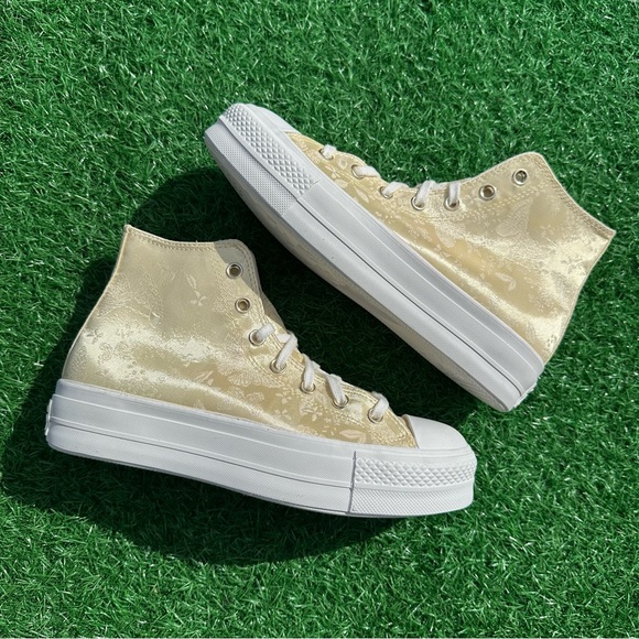 Converse Chuck Taylor All Star Lift Platform Hi Lemon Drop Golden Butterfly - Picture 10 of 14